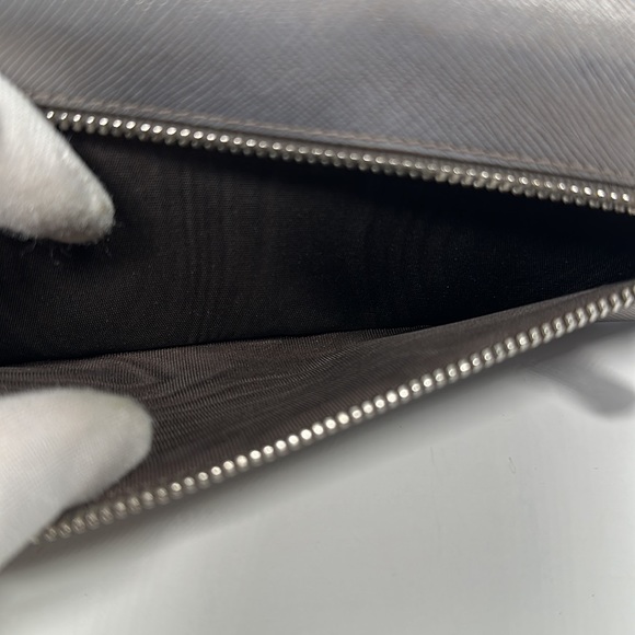 Authentic PRADA Large Saffiano Leather Wallet- Silver - Picture 14 of 16